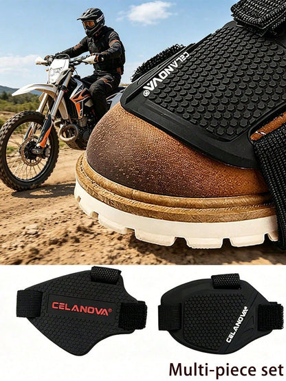 1/2/3/4pcs Motorcycle Gear Shift Pad Boot Covers, Black Motorcycle Shoe Covers, PVC Material, Protective Pad, Unisex, Outdoor Activities, Summer