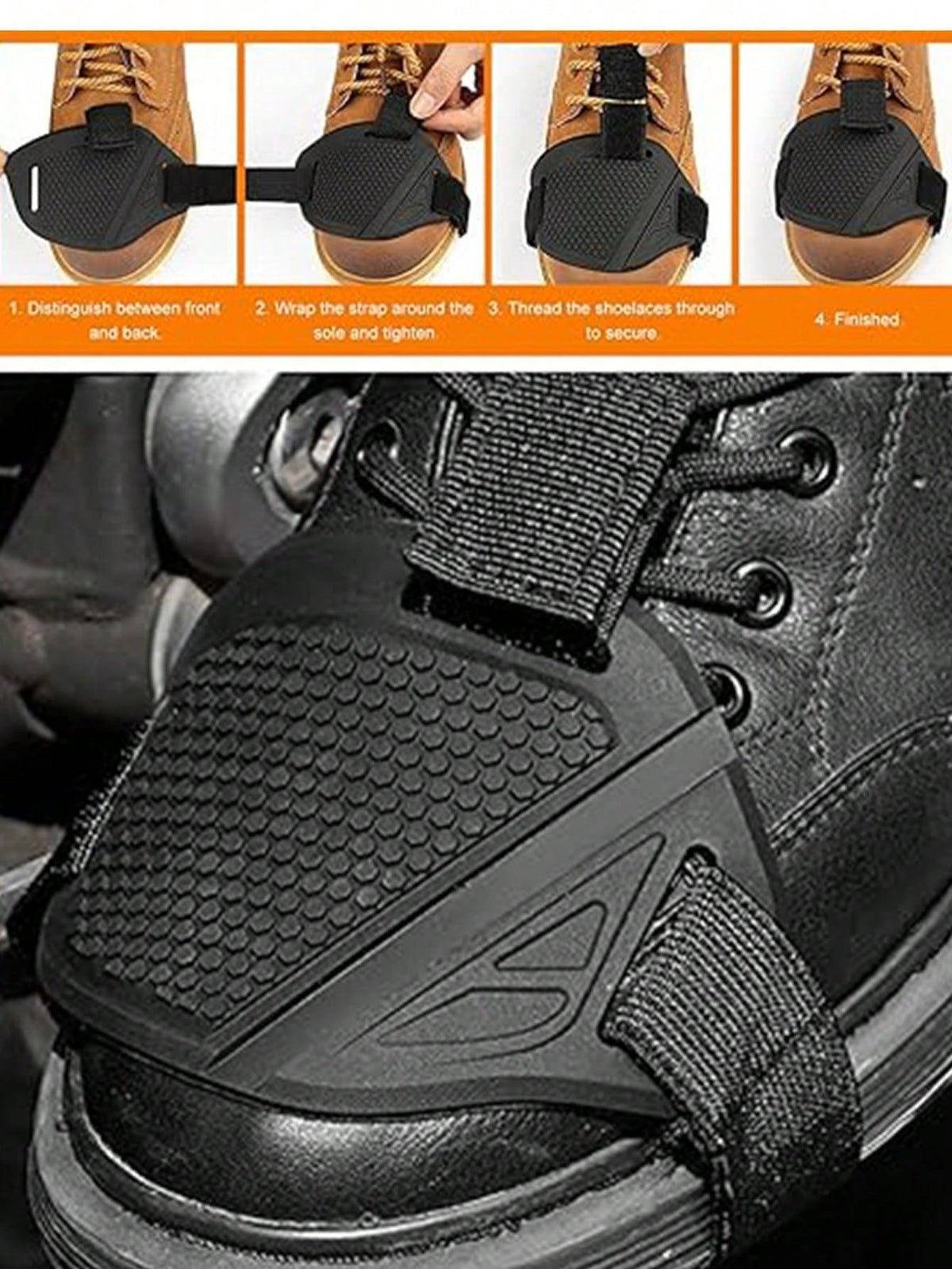 1/2/3/4pcs Motorcycle Gear Shift Pad Boot Covers, Black Motorcycle Shoe Covers, PVC Material, Protective Pad, Unisex, Outdoor Activities, Summer