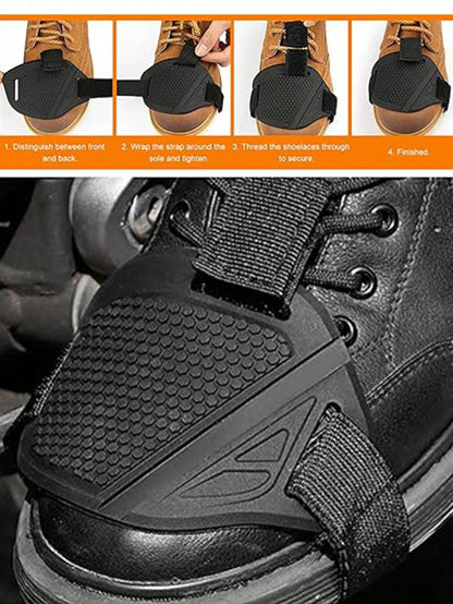 1/2/3/4pcs Motorcycle Gear Shift Pad Boot Covers, Black Motorcycle Shoe Covers, PVC Material, Protective Pad, Unisex, Outdoor Activities, Summer