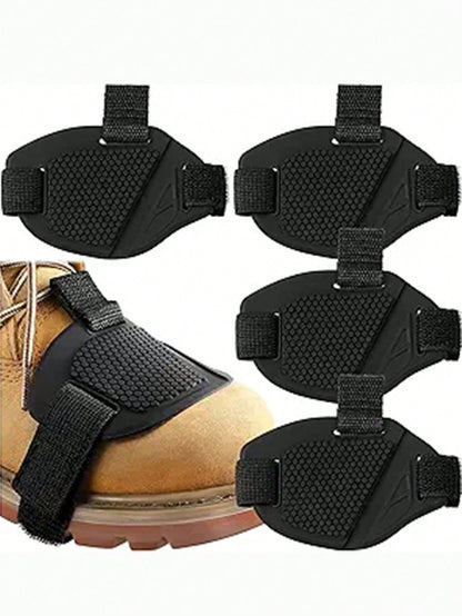 1/2/3/4pcs Motorcycle Gear Shift Pad Boot Covers, Black Motorcycle Shoe Covers, PVC Material, Protective Pad, Unisex, Outdoor Activities, Summer