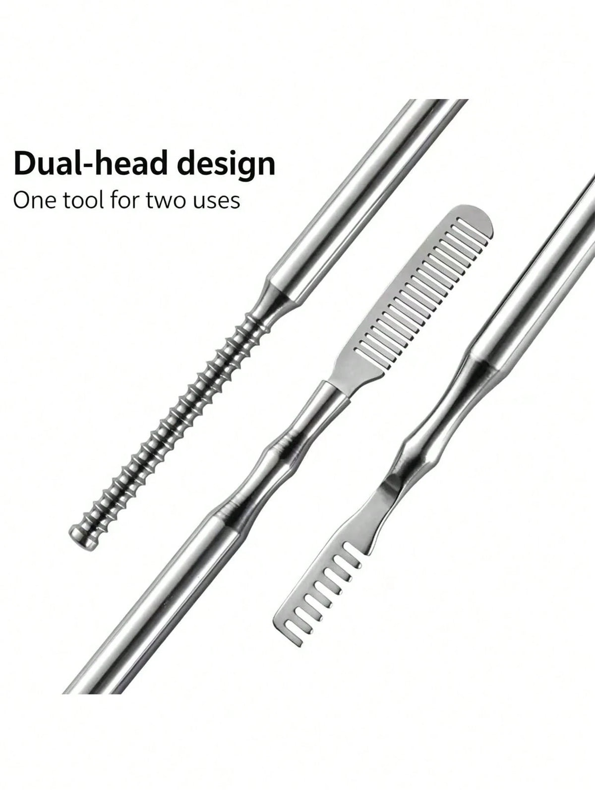 1/2 PCS Heat Curling Eyelash Tools, Stainless Steel Double-Tipped Eyelash Comb, Assistant Comb For Eyelash Bridging By Professional Eyebrow Artists For Organizing Eyelash Curling Rods, Essential Eyela