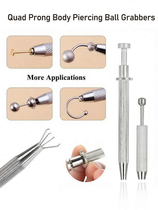 1/2pcs 4-Prong Ball Clip, Picking Tool, Crystal Claw Tweezers, Jewelry Making Holding Tool, Y2K Goth Travel Essential Pen Accessories, Sweatshirt, Hair Brush, Strawberry Liquid Blush, Sleep Cap