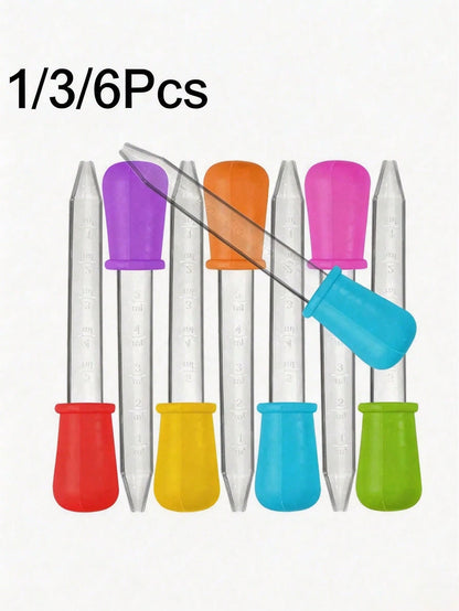 1/3/6pcs 5ml Silicone Pipette Dropper For Feeding Medicine, Liquid, Eye And Ear, School Laboratory Experiment Supplies/3/1pc (One Size Is 6pcs/Pack), Back To School