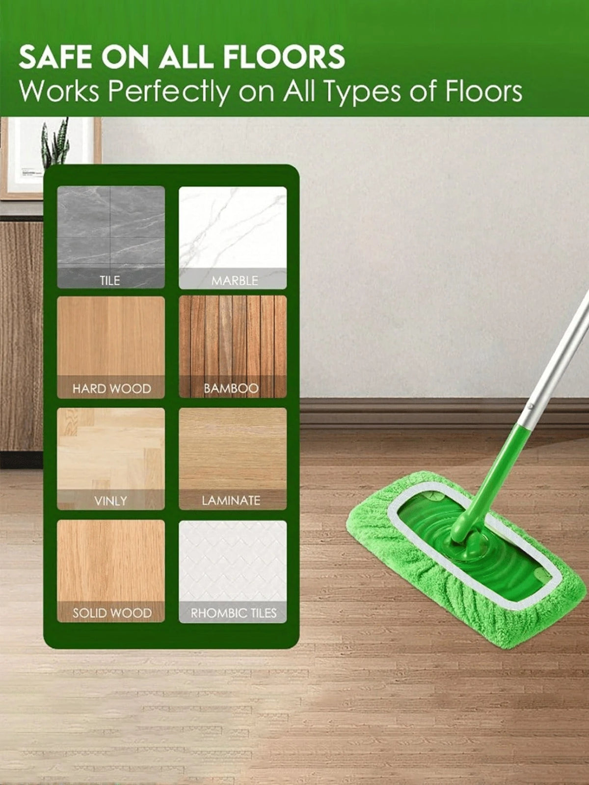 1/4Pcs Reusable Mop Pads, Dry & Wet Dual-Use Flat Mop Covers, Washable Mop Refills, Highly Absorbent & Durable, Compatible With Most Flat Mops, Suitable For Hardwood & Various Surfaces, Efficient Floo