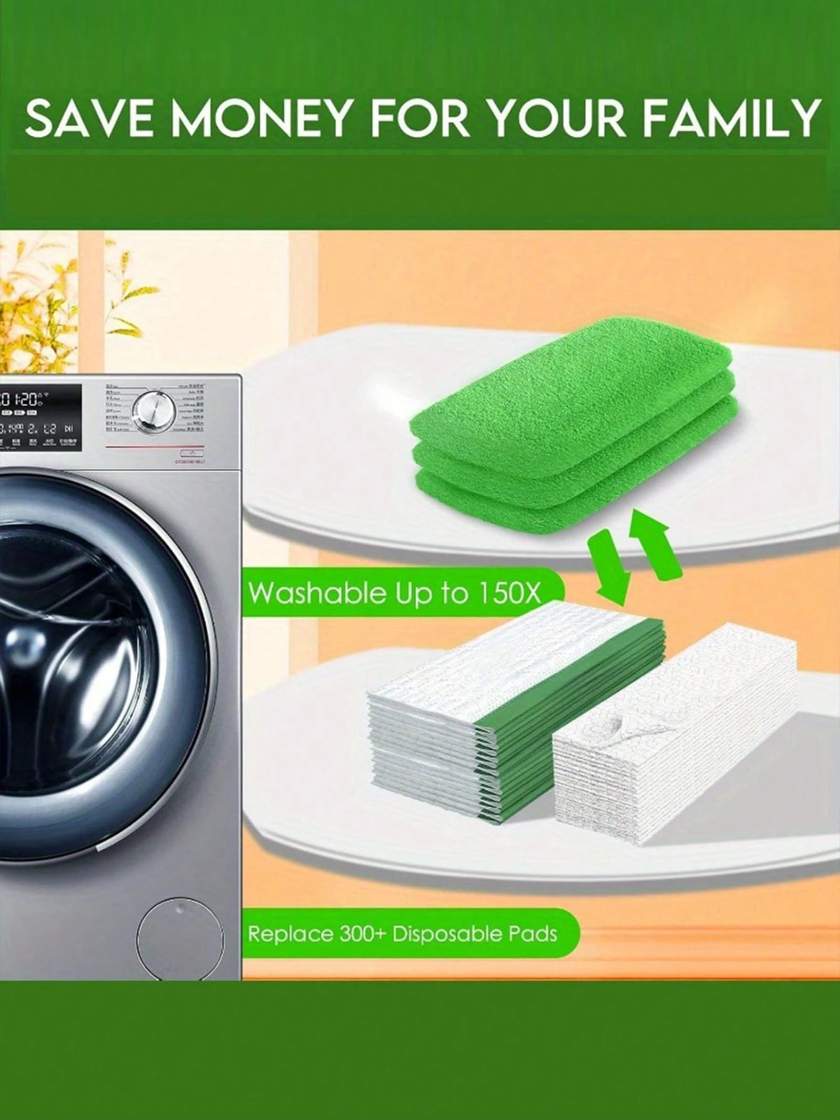 1/4Pcs Reusable Mop Pads, Dry & Wet Dual-Use Flat Mop Covers, Washable Mop Refills, Highly Absorbent & Durable, Compatible With Most Flat Mops, Suitable For Hardwood & Various Surfaces, Efficient Floo