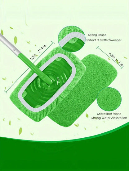 1/4Pcs Reusable Mop Pads, Dry & Wet Dual-Use Flat Mop Covers, Washable Mop Refills, Highly Absorbent & Durable, Compatible With Most Flat Mops, Suitable For Hardwood & Various Surfaces, Efficient Floo