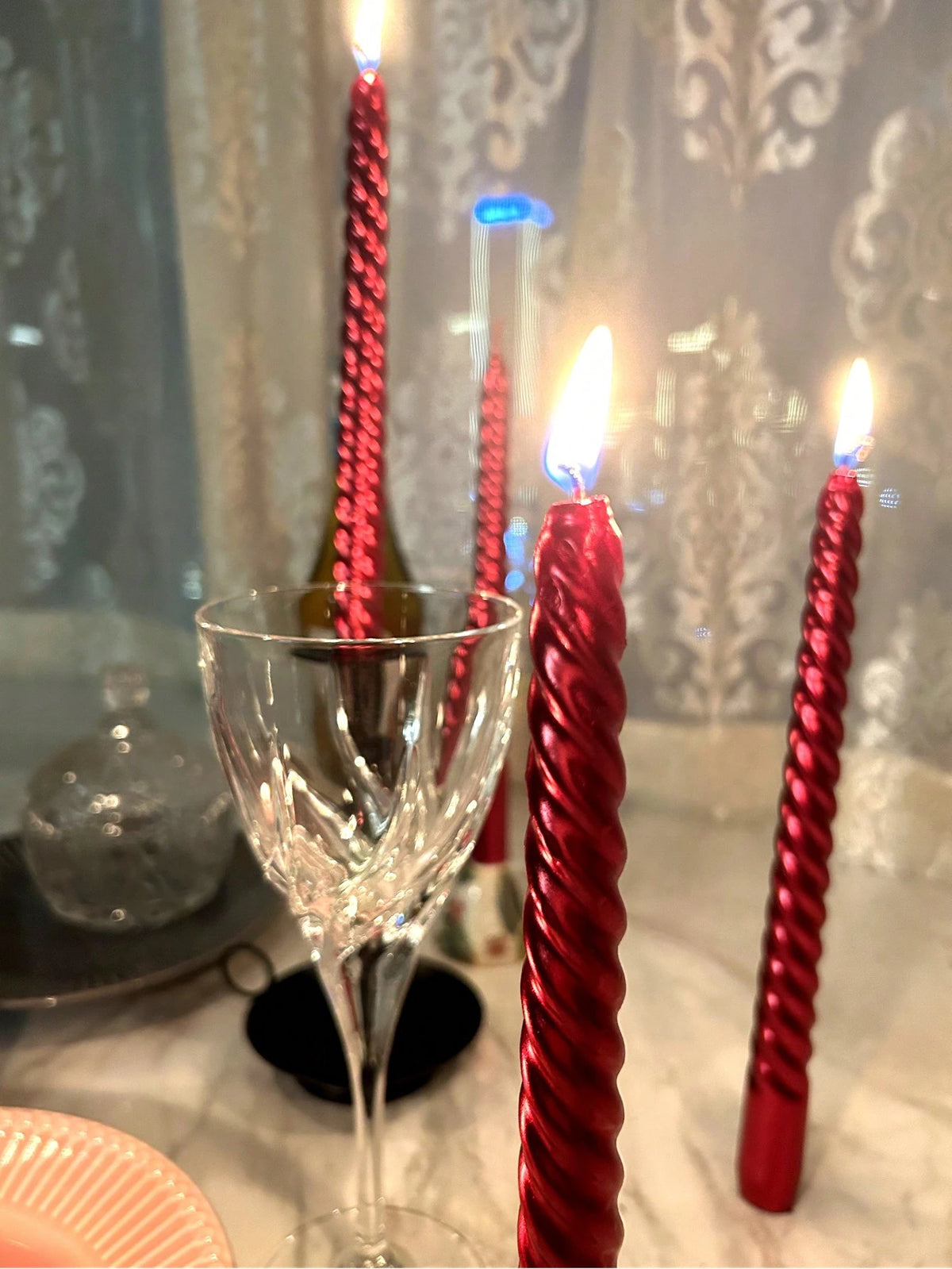 1 Box Of 6 Pieces Retro Spiral Dining Table Candles, Creating A Romantic Dining Atmosphere, Essential Home Decor