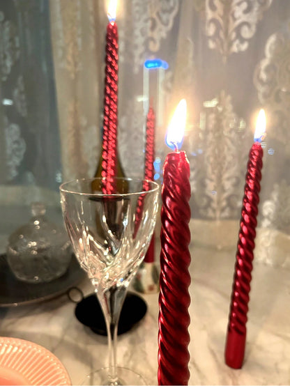 1 Box Of 6 Pieces Retro Spiral Dining Table Candles, Creating A Romantic Dining Atmosphere, Essential Home Decor