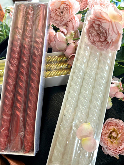 1 Box Of 6 Pieces Retro Spiral Dining Table Candles, Creating A Romantic Dining Atmosphere, Essential Home Decor