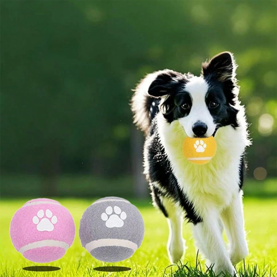 1 Dog Toy Footprints Pattern Elastic Ball Toys, Used For Training And Interactive Pet Toys