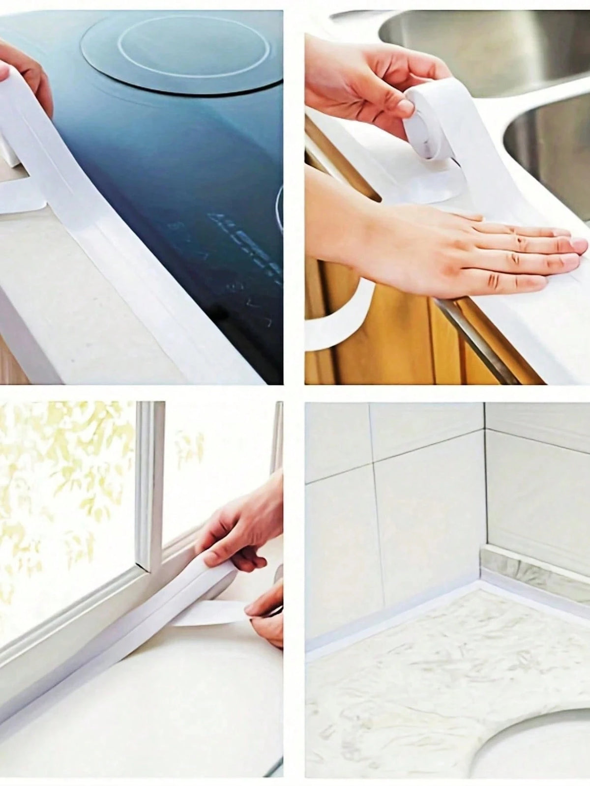 1 Roll PVC Waterproof Sealing Tape, Self-Adhesive Anti-Crack Strip, Suitable For Sinks And Stoves, Floor Corner Gap Stickers, Moisture-Proof And Mold-Resistant, Suitable For Kitchen, Bathroom, Toilet