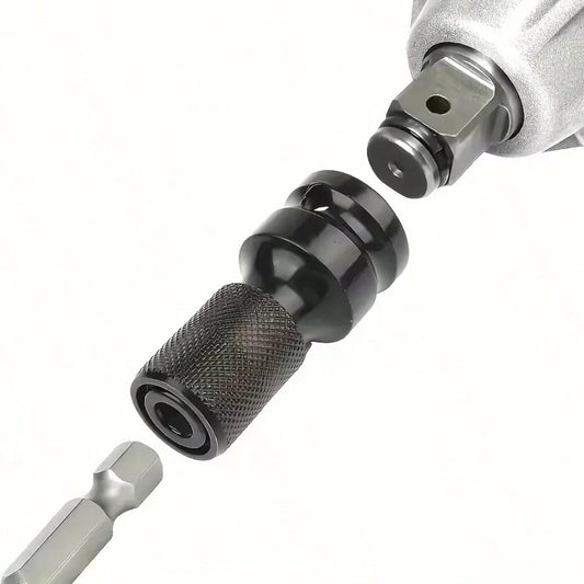 1 Set Quick Release Power Wrench Adapter Kit- 1/2" Square To 1/4" Hex Converter With O-Ring And Dowel Pin, Suitable For DIY And Metal Structure Projects, Steel Structure, Essential For DIY| Fashiona