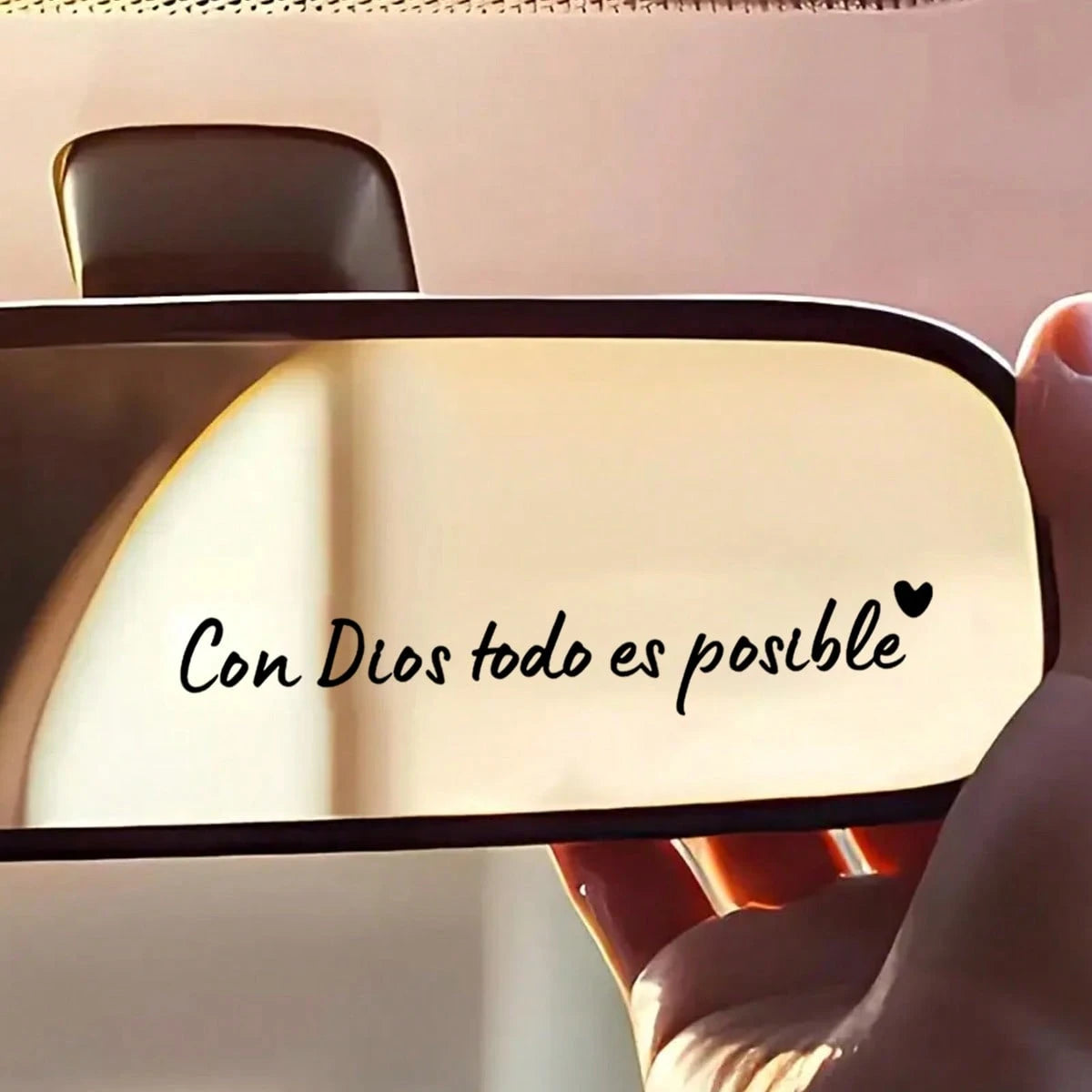 1 Spanish Car Rearview Mirror Sticker With "Con Dios Todo Es Posible" Mirror Decal, Waterproof Christian Car Accessory, Suitable For Car Rearview Mirrors, Water Cups, Mirrors And Laptop Stickers