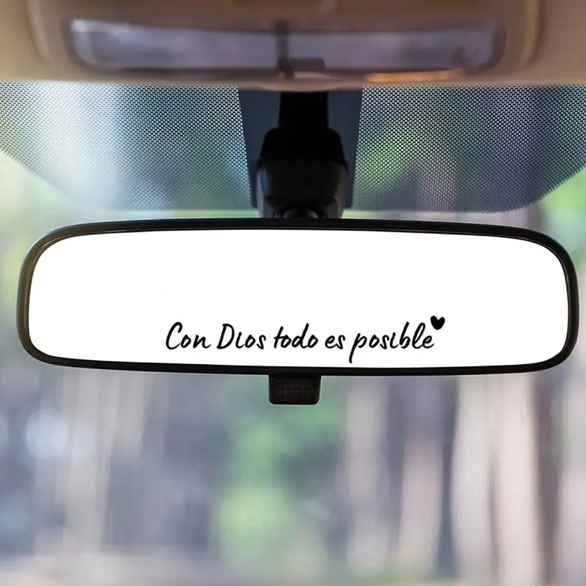 1 Spanish Car Rearview Mirror Sticker With "Con Dios Todo Es Posible" Mirror Decal, Waterproof Christian Car Accessory, Suitable For Car Rearview Mirrors, Water Cups, Mirrors And Laptop Stickers