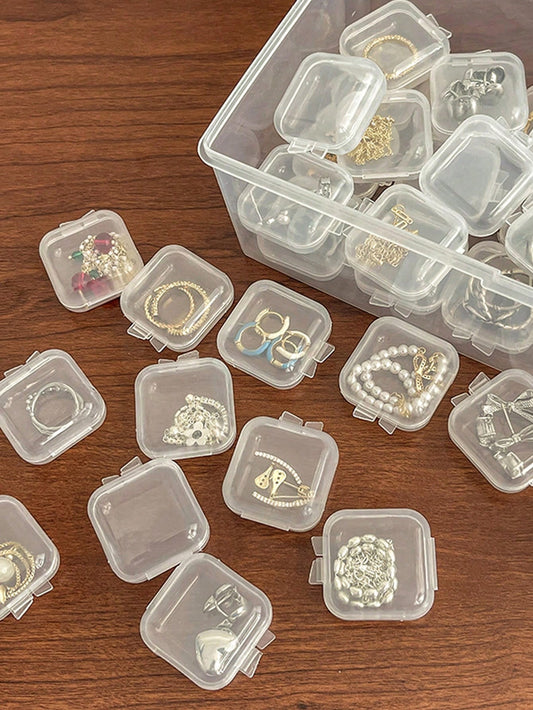 10/20/50pcs Clear Jewelry Box,Mini Clear Jewelry Storage Box Multifunctional Portable, Gift For Valentine's Day