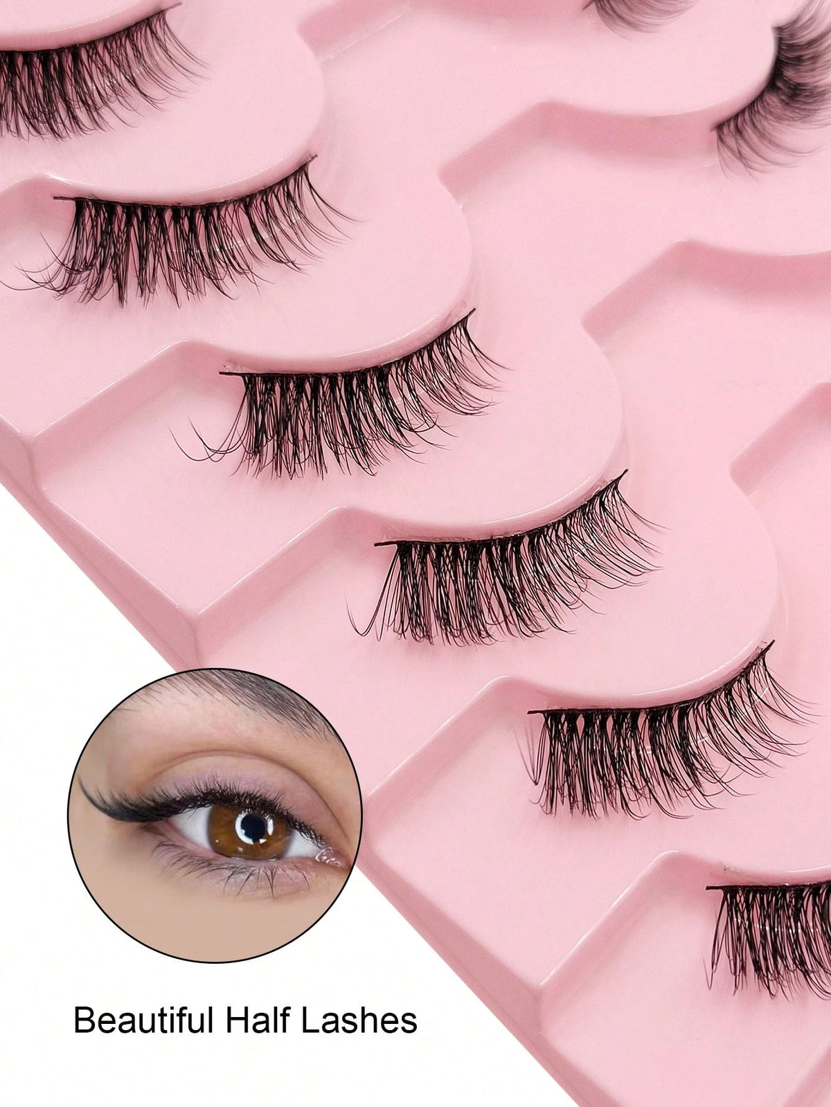 10 Pairs Half Corner Eyelashes Natural Look Cat Eye Faux Mink False Eyelashes, Fluffy Soft Long Half Lashes Suitable For Daily Use Strip Lashes, Lashes, Eyelashes, Fake Lashes