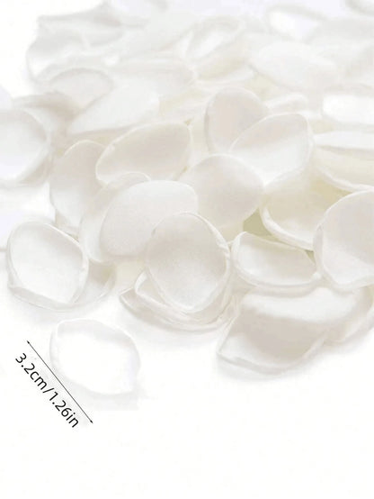 100/200/350pcs White Artificial Silk Rose Petals, Suitable For Wedding, Bridal Shower, Party, Aisle Decor