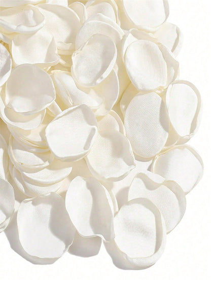 100/200/350pcs White Artificial Silk Rose Petals, Suitable For Wedding, Bridal Shower, Party, Aisle Decor