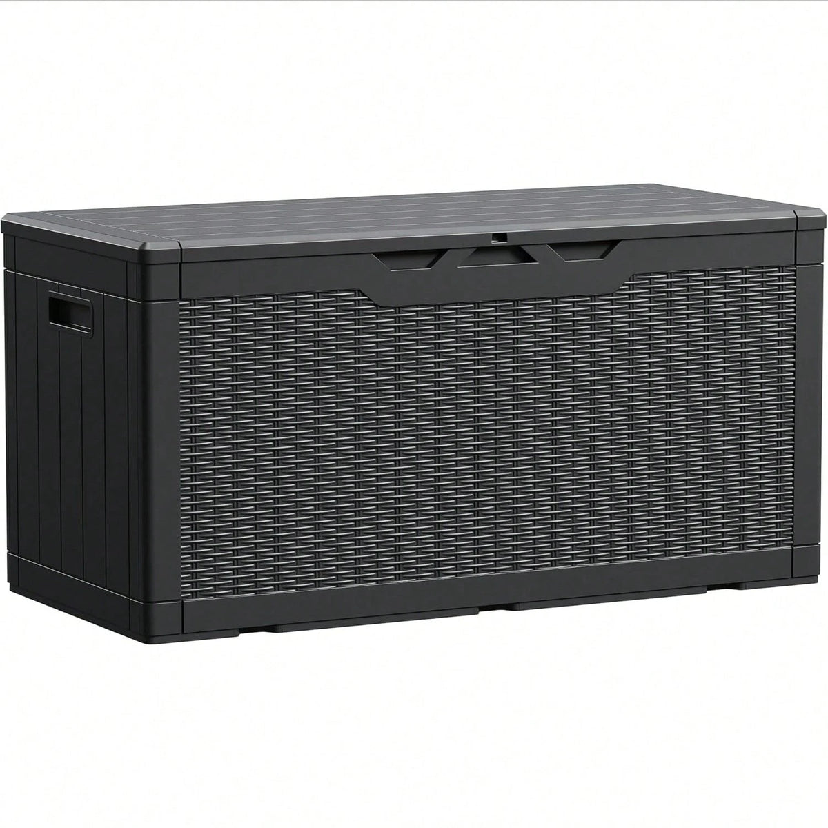 100 Gallon Waterproof Large Resin Deck Box Indoor Outdoor Lockable Storage Container For Patio Furniture Cushions Garden Tools (100 Gallon, Black)