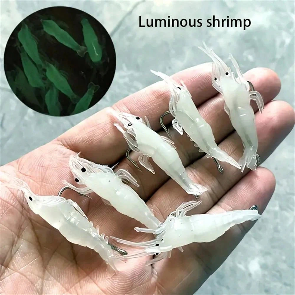 10pcs Bionic Soft Shrimp Lures, 4cm/1.57in, With Hooks, Fishing Accessories For Trout And Bass