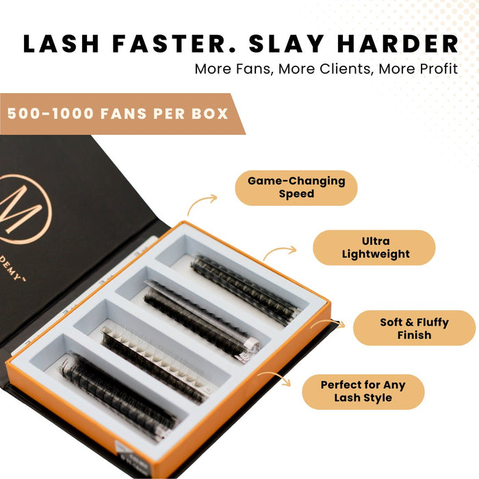 12D Mix Rapid Promade Fans® - 500 Fans Promade Fans Mega Lash Academy