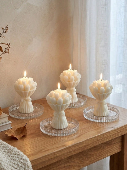 12pcs/6pcs/2pcs Tulip Bouquet Soy Wax Candles, Cute Aesthetic Style, Romantic Floral Indoor Decor Suitable For Bedroom, Gift/Birthday/Desk, Home Decor, Baby Shower Favors, Bedroom Bedside Fragrance, H
