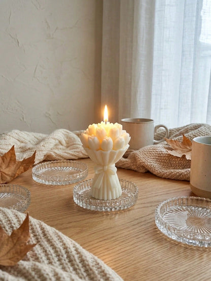 12pcs/6pcs/2pcs Tulip Bouquet Soy Wax Candles, Cute Aesthetic Style, Romantic Floral Indoor Decor Suitable For Bedroom, Gift/Birthday/Desk, Home Decor, Baby Shower Favors, Bedroom Bedside Fragrance, H