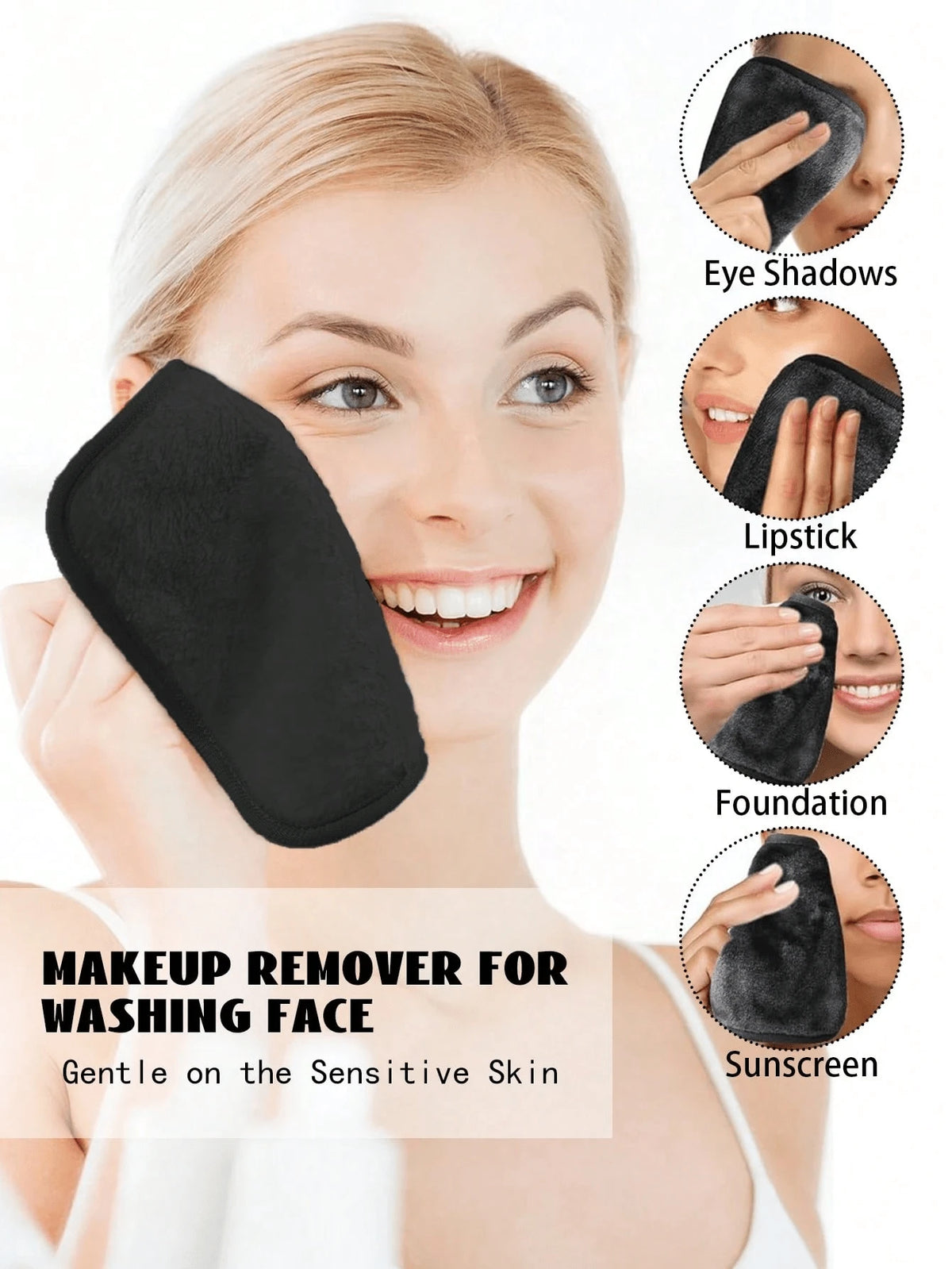 12pcs Soft Microfiber Facial, With Hanging Loop, Gentle On Skin, Reusable And Washable. Suitable For Christmas, Winter, Pink, Graduation, Birthday, Holiday, Summer, Autumn, Y2K, Fashion, Women's Mak