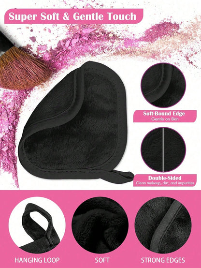 12pcs Soft Microfiber Facial, With Hanging Loop, Gentle On Skin, Reusable And Washable. Suitable For Christmas, Winter, Pink, Graduation, Birthday, Holiday, Summer, Autumn, Y2K, Fashion, Women's Mak