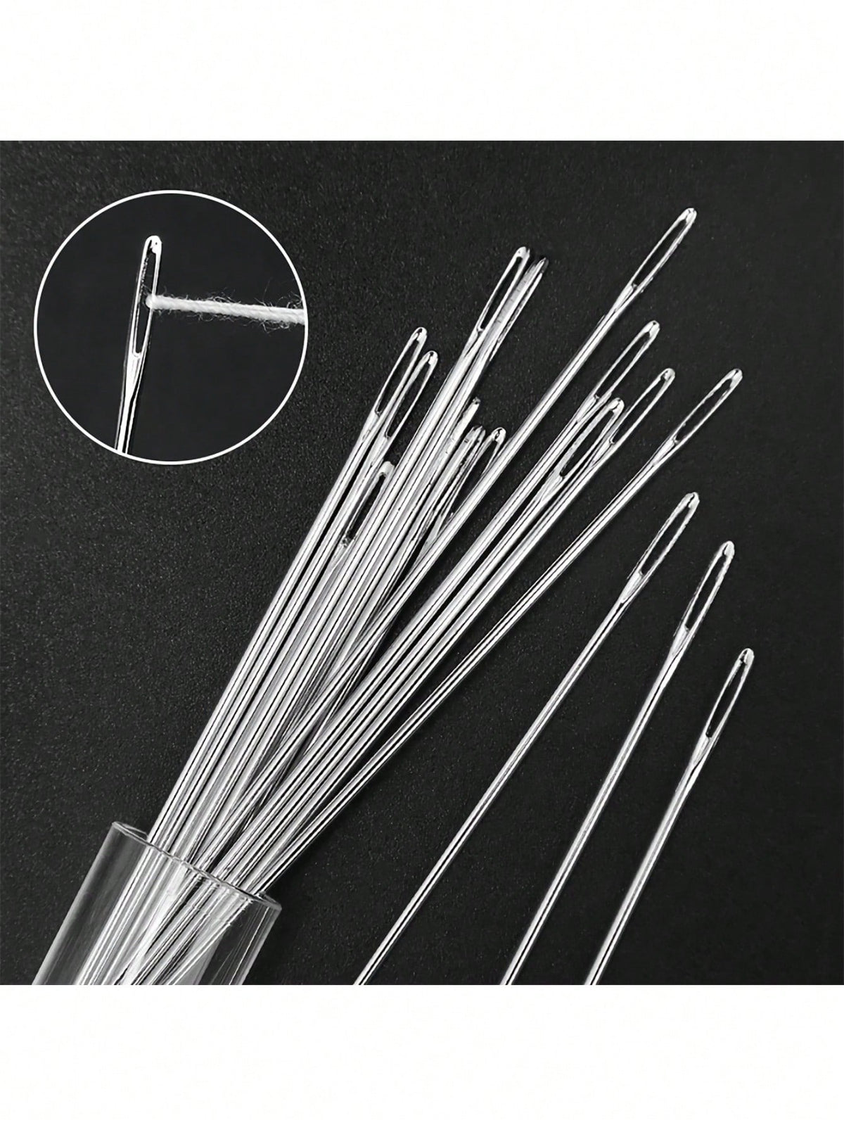 15pcs Large Eye Sewing Needles, Household Hand Sewing Needles For Quilting, Embroidery & Cross Stitch, Assorted Lid Colors