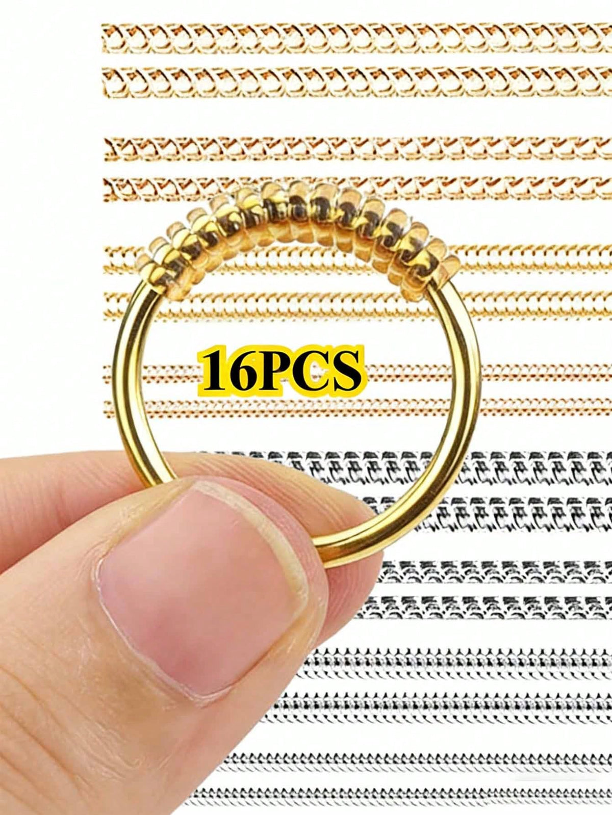16pcs Ring Sizer Set/Adjustable Invisible Rubber Pads/Suitable For Resizing Loose Rings
