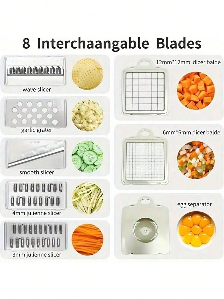 16PCS Vegetable Chopper, Professional Onion Chopper, Multi-Functional Food Chopper, Kitchen Vegetable Slicer/Dicer, Vegetable Chopper, Carrot Chopper With Container, Vegetable Chopper And Spiral Chopp