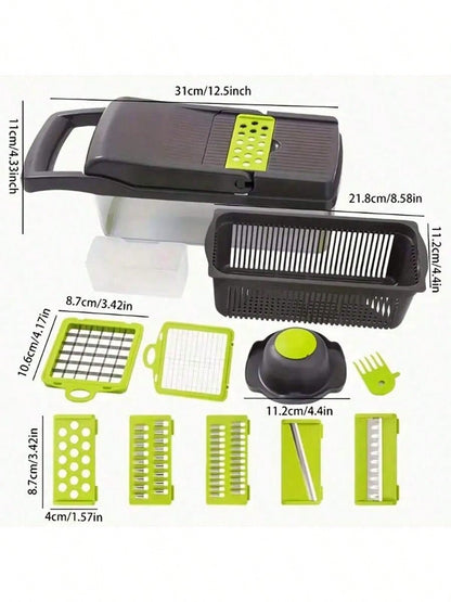 16PCS Vegetable Chopper, Professional Onion Chopper, Multi-Functional Food Chopper, Kitchen Vegetable Slicer/Dicer, Vegetable Chopper, Carrot Chopper With Container, Vegetable Chopper And Spiral Chopp