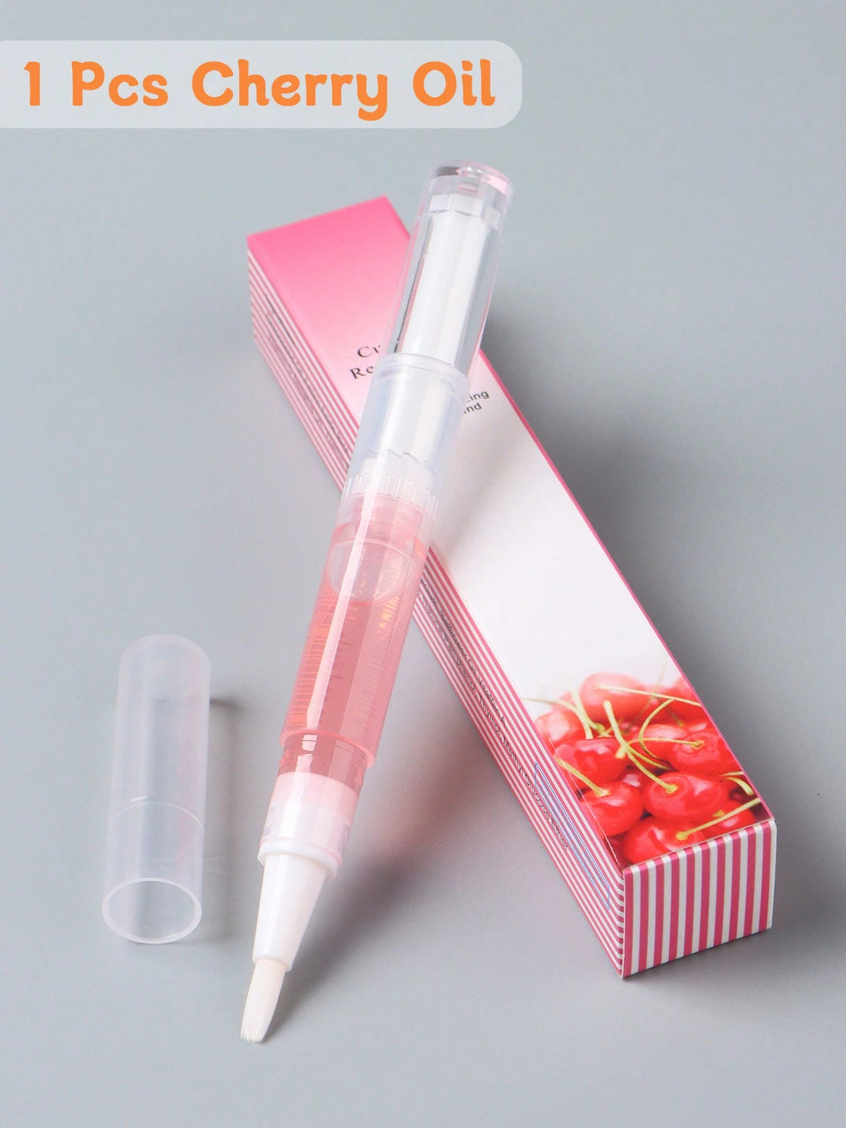 1pc 3ml Cherry Pink Nail Cuticle Care Oil Pen, Botanical Nourishing Oil Moisturizing Nail Edge Care Tool (Random Color)