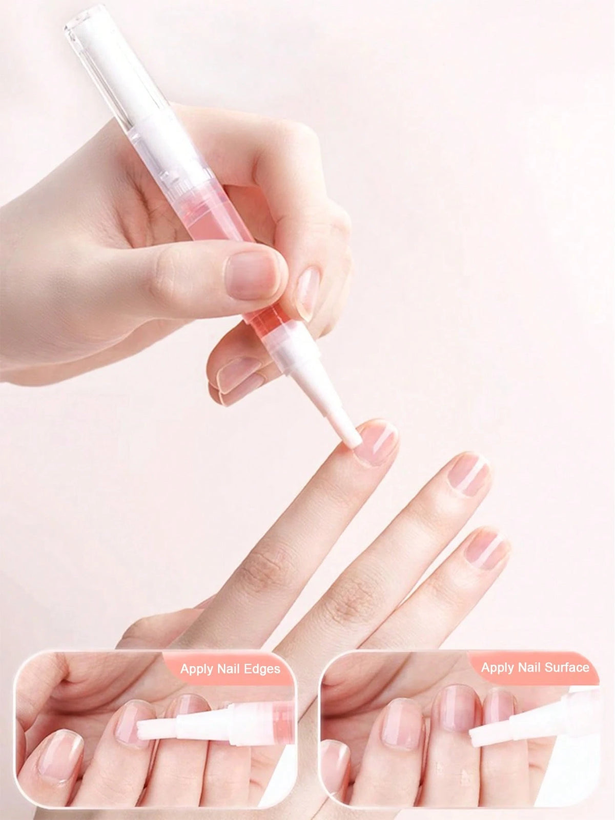 1pc 3ml Cherry Pink Nail Cuticle Care Oil Pen, Botanical Nourishing Oil Moisturizing Nail Edge Care Tool (Random Color)