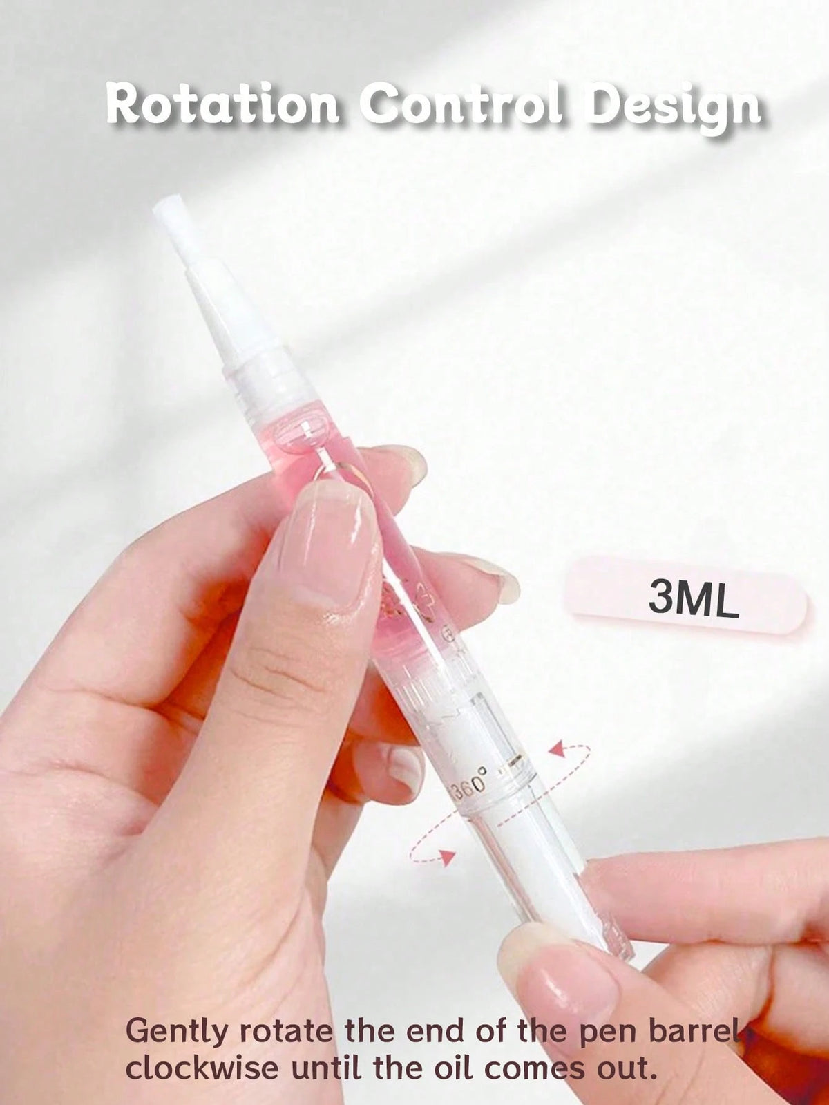 1pc 3ml Cherry Pink Nail Cuticle Care Oil Pen, Botanical Nourishing Oil Moisturizing Nail Edge Care Tool (Random Color)