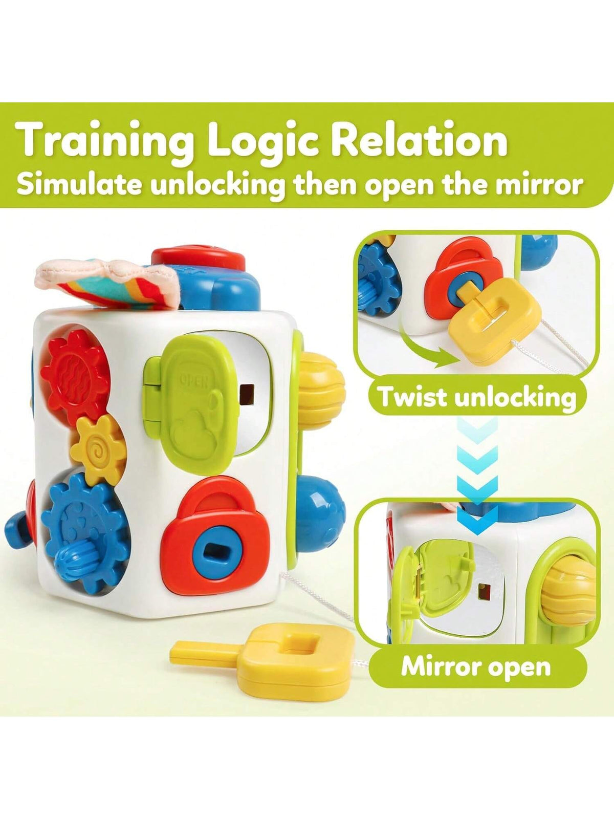 1pc Baby Busy Cube Montessori Sensory Toy, Develops Fine Motor Skills, Suitable For Early Education, Learning, Travel Activities- Cube For Daily Play And Entertainment, Gift For Newborn Baby Boy And