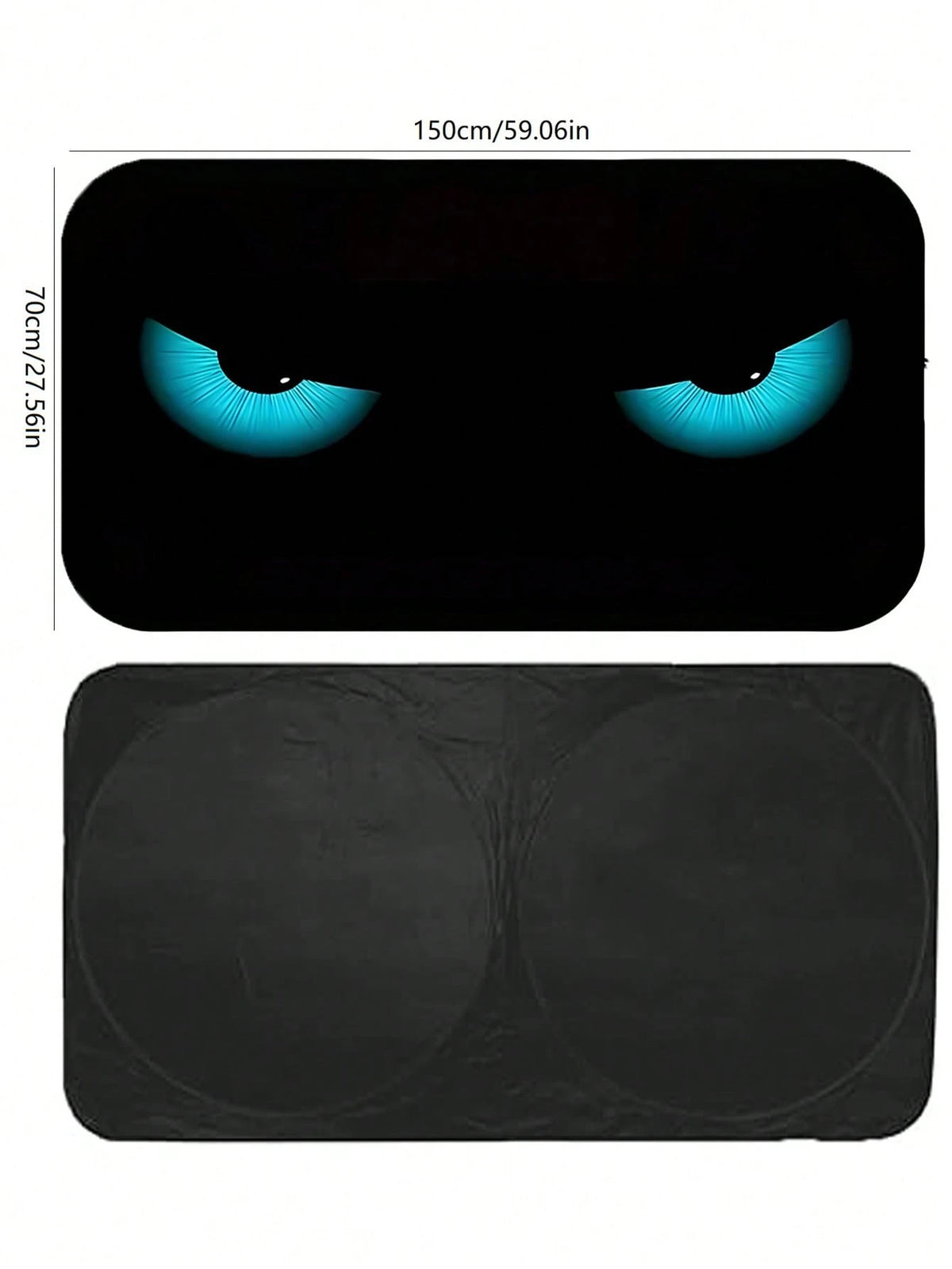 1pc Blue Devil Eye Design Foldable Car Windshield Sunshade Cover, 2025 Automotive Windshield Shade Blocks UV Rays Keeping Car Cool, Funny Car Sunshield With Durable Black Strap
