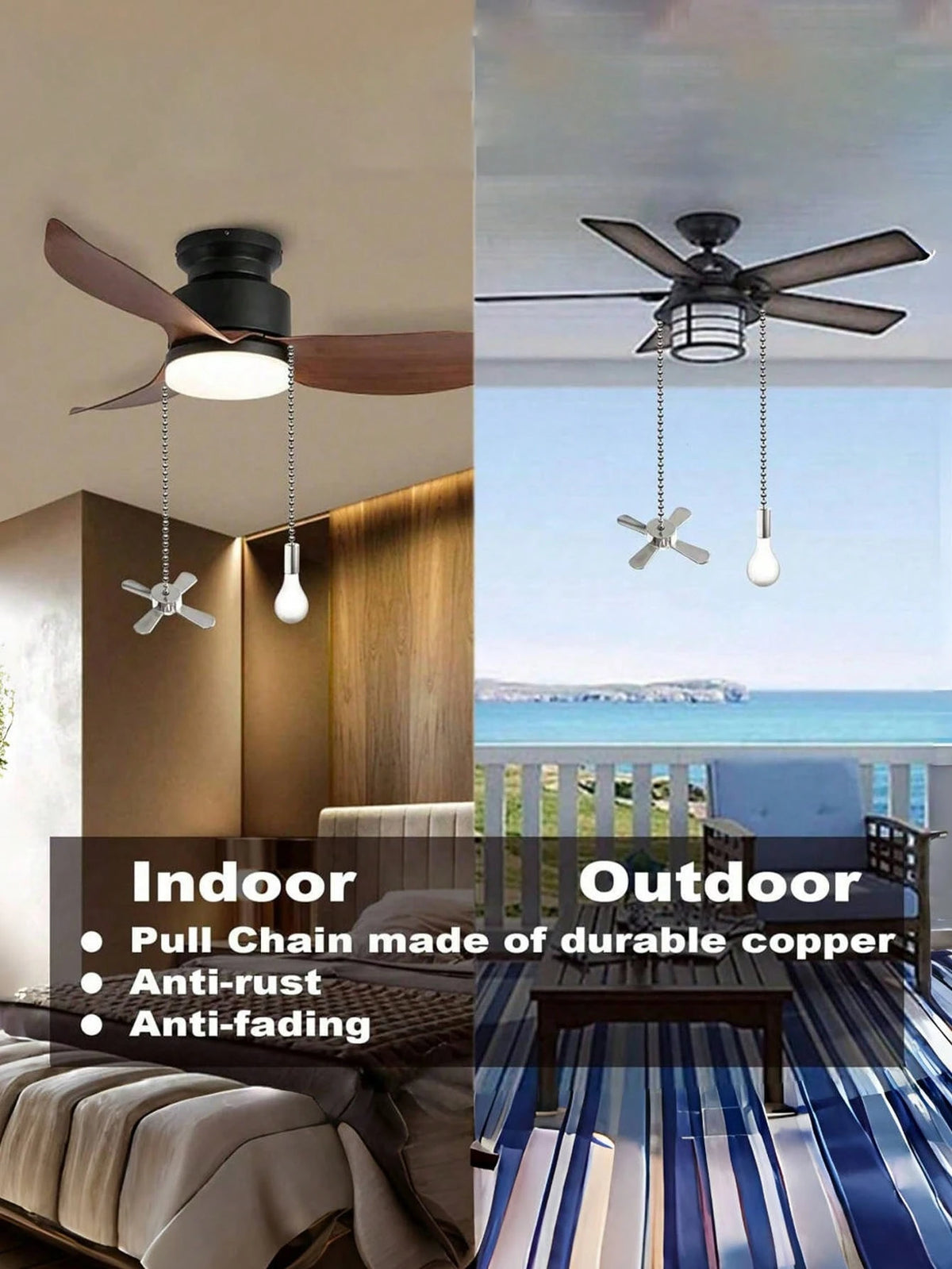 1pc Ceiling Fan Pull Chain Extender, 24-Inch Extra Long With Decorative Frosted Glass Bulb And Fan Cord, Fit All Standard 3mm Diameter Ceiling Fans And Light Fixtures Factory Pull