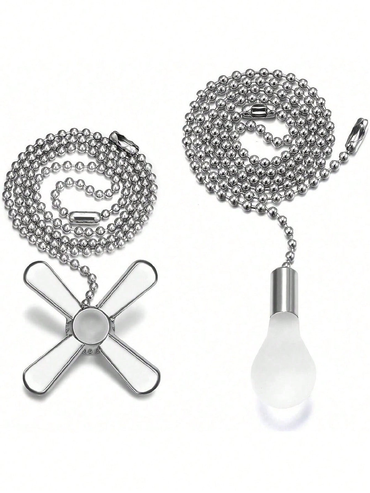 1pc Ceiling Fan Pull Chain Extender, 24-Inch Extra Long With Decorative Frosted Glass Bulb And Fan Cord, Fit All Standard 3mm Diameter Ceiling Fans And Light Fixtures Factory Pull