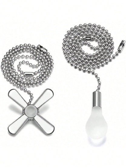 1pc Ceiling Fan Pull Chain Extender, 24-Inch Extra Long With Decorative Frosted Glass Bulb And Fan Cord, Fit All Standard 3mm Diameter Ceiling Fans And Light Fixtures Factory Pull