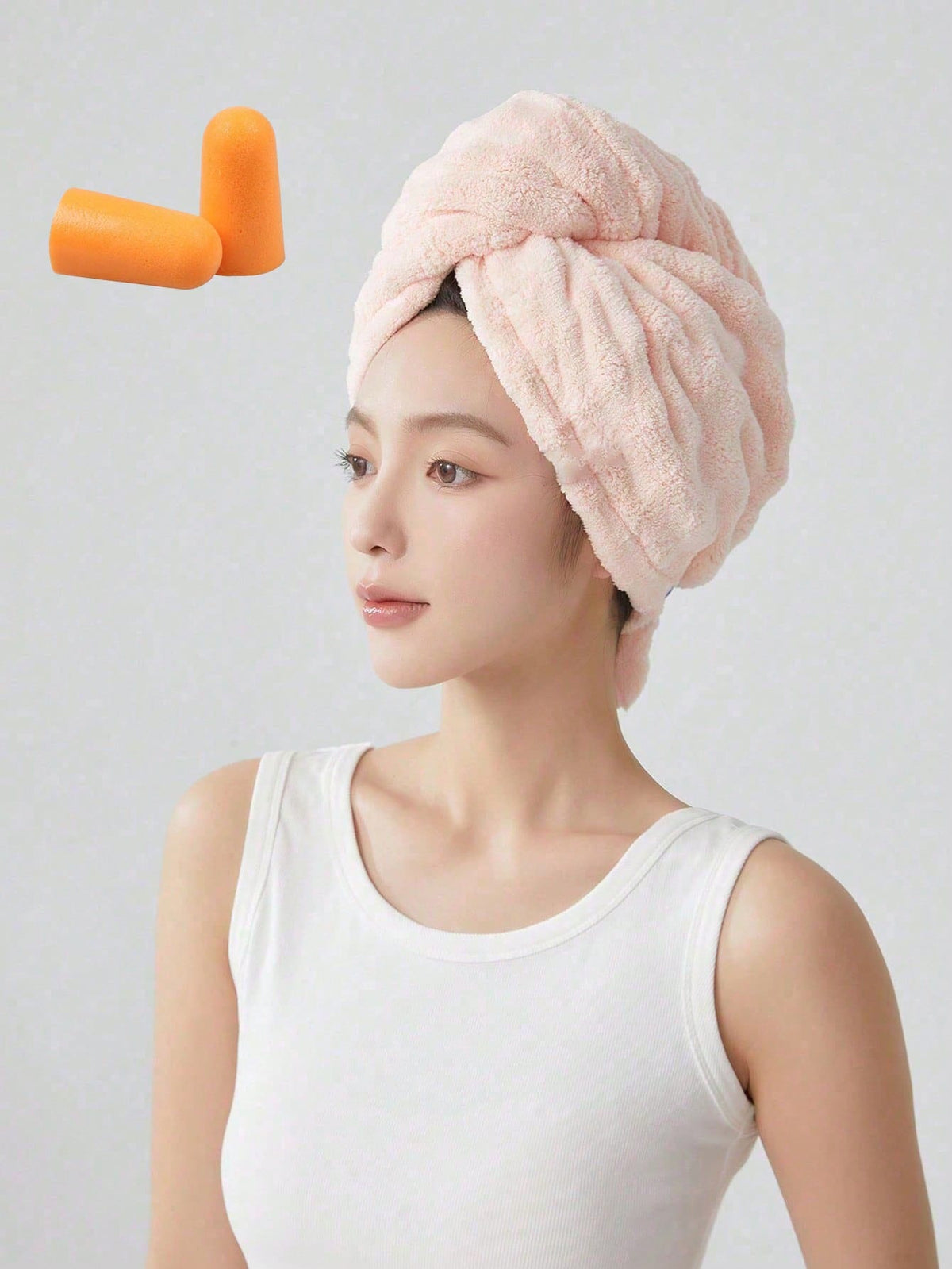 1pc Coral Fleece Extra Large Thick Super Absorbent Hair Drying Towel, Solid Color Minimalist Design, Suitable For Short & Long Hair, Home Bath Towel, Applicable For Hair Salons, Hotels, Sports Venues