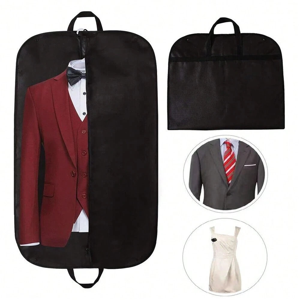 1pc Customized Portable Waterproof Nonwovens Clothes Dust Cover, Personalized Initials Garment Bag For Suit Coat Storage, Hanging Dress Protector Bag, Travel Essential