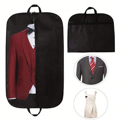 1pc Customized Portable Waterproof Nonwovens Clothes Dust Cover, Personalized Initials Garment Bag For Suit Coat Storage, Hanging Dress Protector Bag, Travel Essential