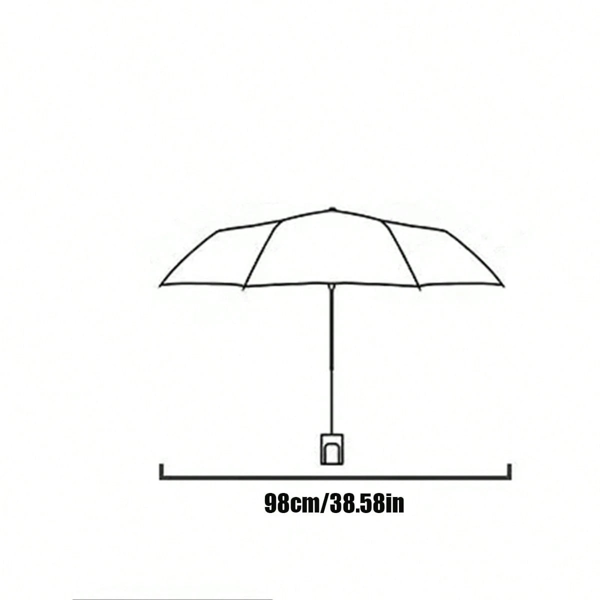 1pc Fresh Style Unisex Plaid Folding 8-Rib Black Coating Sun Umbrella, Dual-Use For Sun And Rain, UV Protection