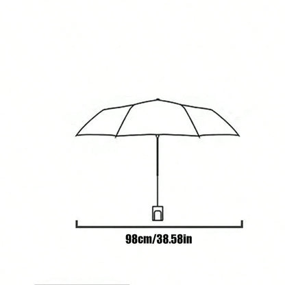 1pc Fresh Style Unisex Plaid Folding 8-Rib Black Coating Sun Umbrella, Dual-Use For Sun And Rain, UV Protection