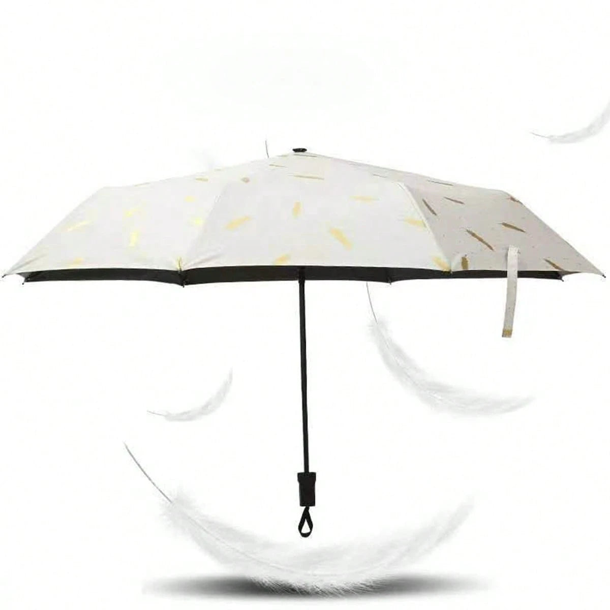 1pc Fresh Style Unisex Plaid Folding 8-Rib Black Coating Sun Umbrella, Dual-Use For Sun And Rain, UV Protection