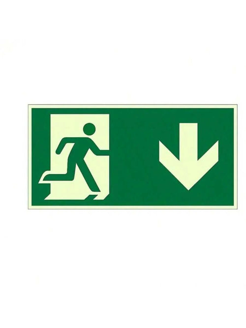 1pc Glow-In-The-Dark Emergency Exit Signs- Durable PE Material, Green Border & White Arrow, Fire & Evacuation Indicators For Workshops, Offices, Public Spaces, Workshop Safety Equipment|Luminous Sign