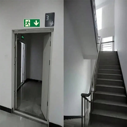 1pc Glow-In-The-Dark Emergency Exit Signs- Durable PE Material, Green Border & White Arrow, Fire & Evacuation Indicators For Workshops, Offices, Public Spaces, Workshop Safety Equipment|Luminous Sign