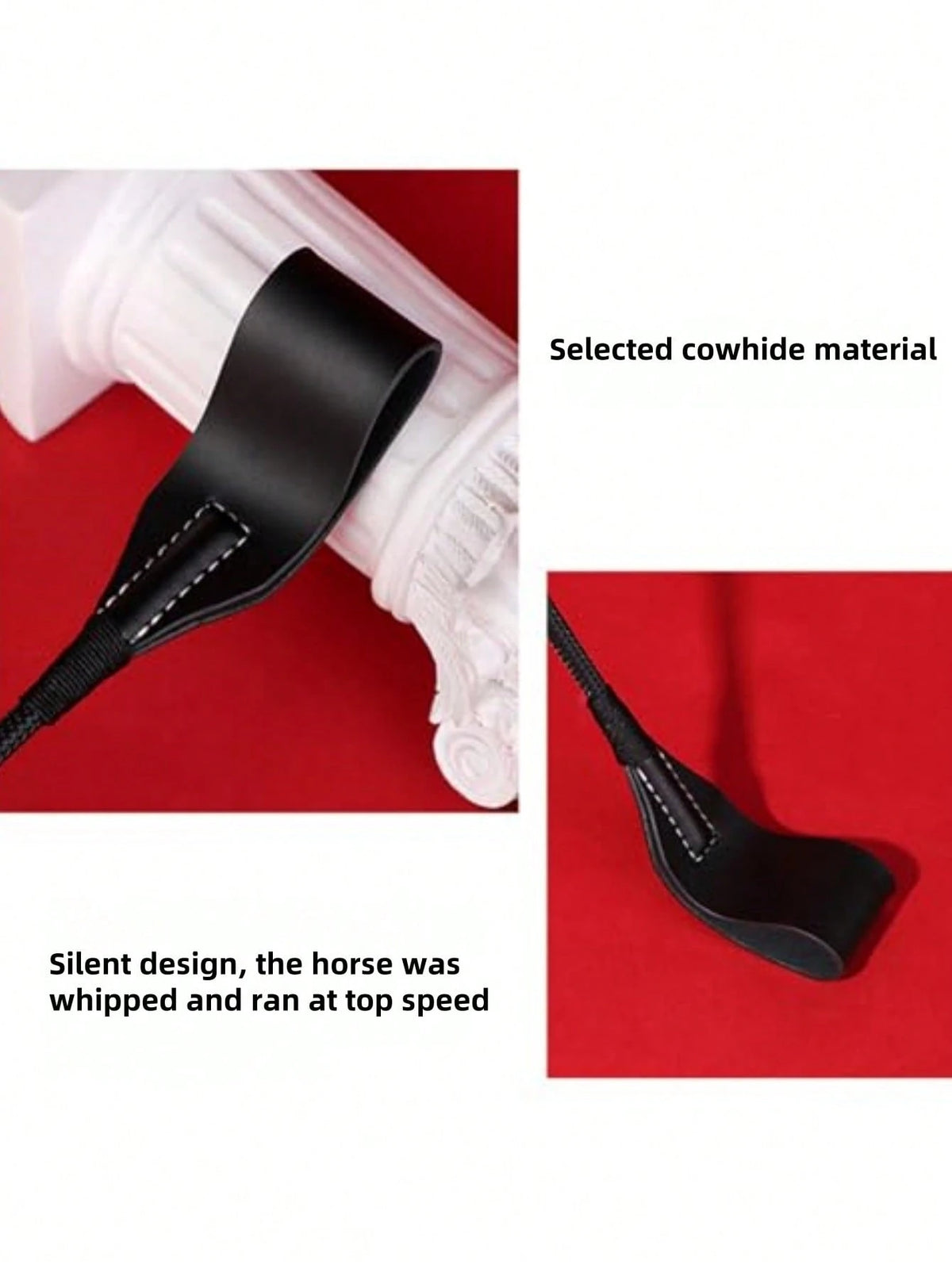 1pc High Quality Genuine Leather Whip- 50cm/19.68inch, Suitable For Equestrian Training And Riding Accessories, Training Artifact